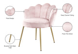 Claire Velvet / Engineered Wood / Steel / Foam Contemporary Pink Velvet Dining Chair - 24" W x 25" D x 30.5" H