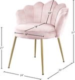 Claire Velvet / Engineered Wood / Steel / Foam Contemporary Pink Velvet Dining Chair - 24" W x 25" D x 30.5" H