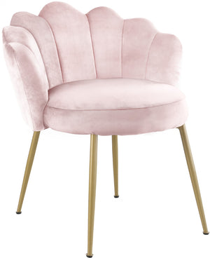 Claire Velvet / Engineered Wood / Steel / Foam Contemporary Pink Velvet Dining Chair - 24" W x 25" D x 30.5" H