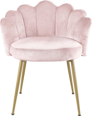Claire Velvet / Engineered Wood / Steel / Foam Contemporary Pink Velvet Dining Chair - 24" W x 25" D x 30.5" H