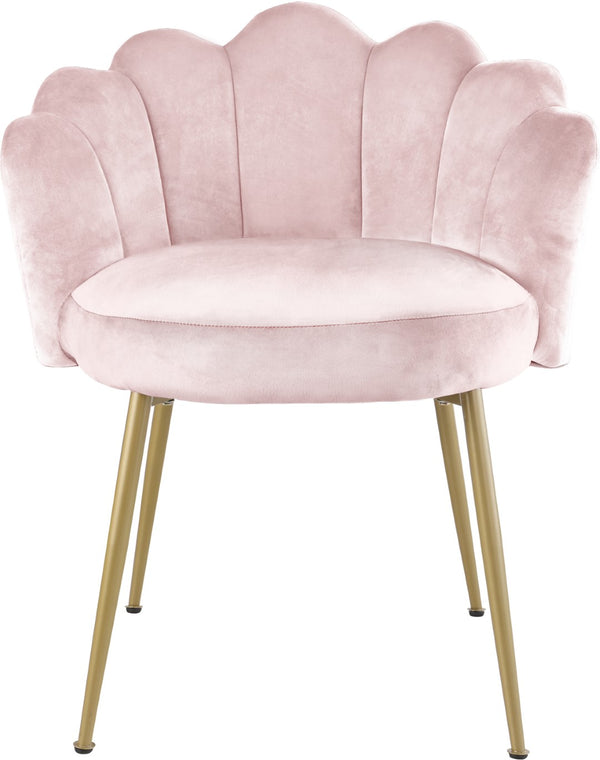 Claire Velvet / Engineered Wood / Steel / Foam Contemporary Pink Velvet Dining Chair - 24" W x 25" D x 30.5" H