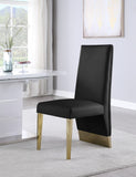 Porsha Faux Leather / Metal / Foam Contemporary Black Faux Leather Dining Chair - 19.5" W x 27" D x 42" H