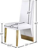 Porsha Faux Leather / Metal / Foam Contemporary White Faux Leather Dining Chair - 19.5" W x 27" D x 42" H