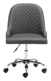 Zuo Modern Space 100% Polyurethane, Plywood, Steel Modern Commercial Grade Office Chair Gray, Chrome 100% Polyurethane, Plywood, Steel