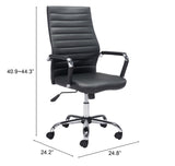 Zuo Modern Primero 100% Polyurethane, Plywood, Steel Modern Commercial Grade Office Chair Black, Silver 100% Polyurethane, Plywood, Steel