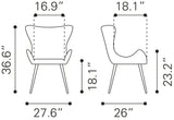English Elm EE2841 100% Polyurethane, Plywood, Steel Modern Commercial Grade Dining Chair Set - Set of 2 Vintage Brown, Black 100% Polyurethane, Plywood, Steel
