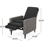 Murdock Outdoor Wicker Recliners, Mixed Black and Dark Gray Noble House