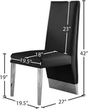 Porsha Faux Leather / Metal / Foam Contemporary Black Faux Leather Dining Chair - 19.5" W x 27" D x 42" H