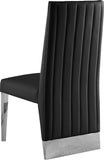 Porsha Faux Leather / Metal / Foam Contemporary Black Faux Leather Dining Chair - 19.5" W x 27" D x 42" H