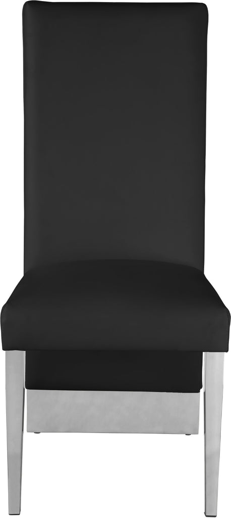 Porsha Faux Leather / Metal / Foam Contemporary Black Faux Leather Dining Chair - 19.5" W x 27" D x 42" H