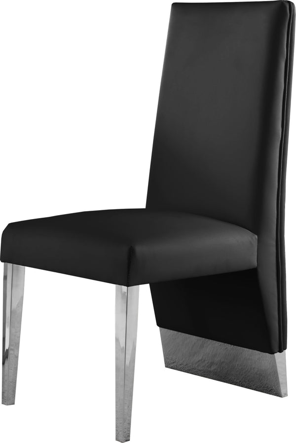 Porsha Faux Leather / Metal / Foam Contemporary Black Faux Leather Dining Chair - 19.5" W x 27" D x 42" H