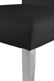 Porsha Faux Leather / Metal / Foam Contemporary Black Faux Leather Dining Chair - 19.5" W x 27" D x 42" H