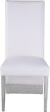 Porsha Faux Leather / Metal / Foam Contemporary White Faux Leather Dining Chair - 19.5" W x 27" D x 42" H