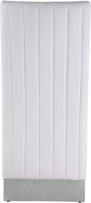 Porsha Faux Leather / Metal / Foam Contemporary White Faux Leather Dining Chair - 19.5" W x 27" D x 42" H