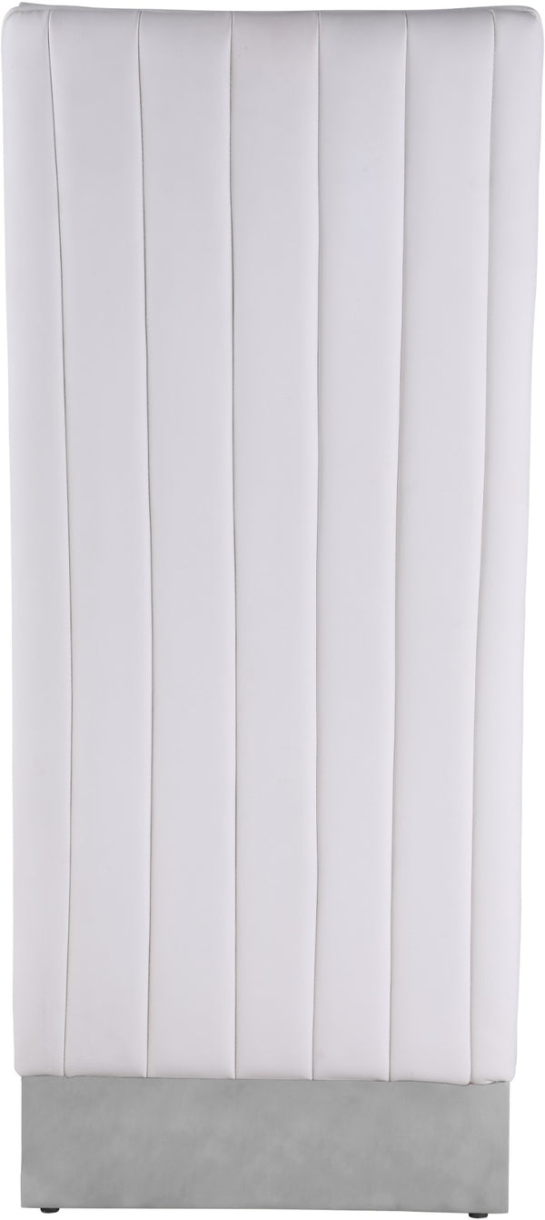 Porsha Faux Leather / Metal / Foam Contemporary White Faux Leather Dining Chair - 19.5" W x 27" D x 42" H