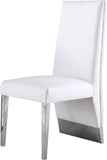 Porsha Faux Leather / Metal / Foam Contemporary White Faux Leather Dining Chair - 19.5" W x 27" D x 42" H