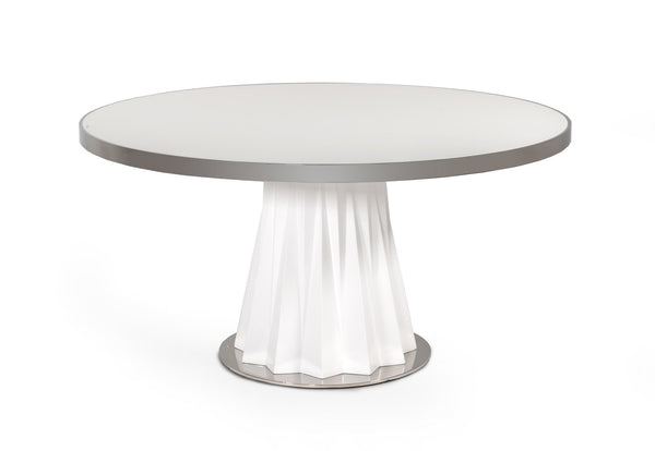 VIG Furniture Modrest Cabaret Modern White Round Dining Table VGVCT1799