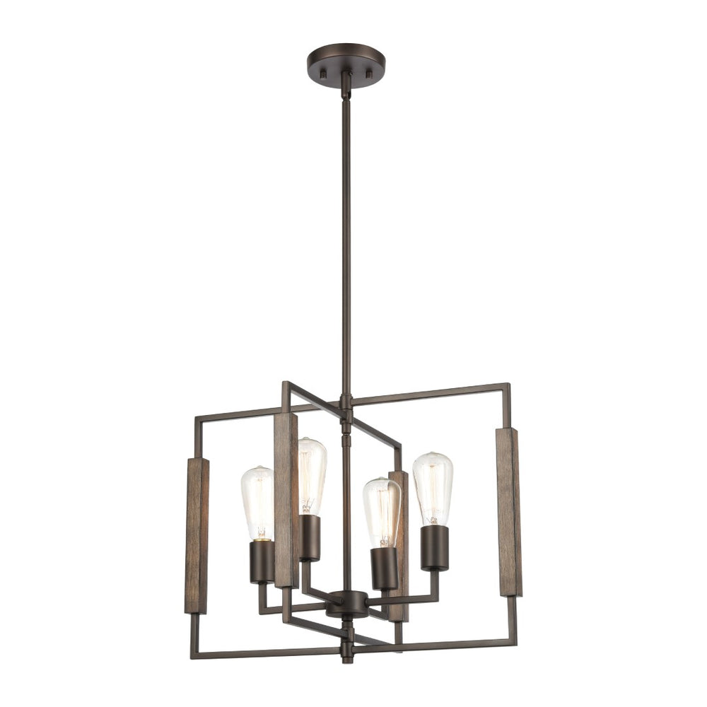 Zinger 20'' Wide 4-Light Chandelier - Oil Rubbed Bronze