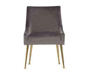 VIG Furniture Modrest Castana Modern Grey Velvet & Gold Dining Chair (Set of 2) VGRH-RHS-DC-101-GRY
