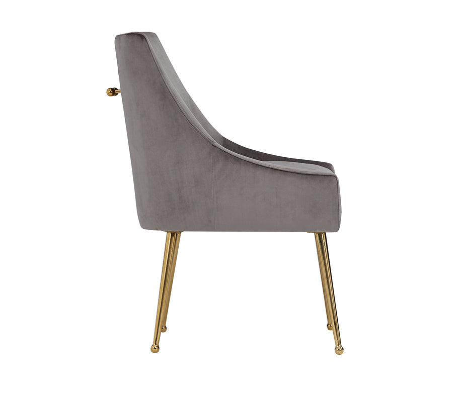 VIG Furniture Modrest Castana Modern Grey Velvet & Gold Dining Chair (Set of 2) VGRH-RHS-DC-101-GRY