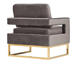 VIG Furniture Modrest Edna Modern Grey Velvet & Gold Accent Chair VGRH-RHS-AC-201-GRY