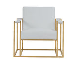 VIG Furniture Modrest Larson Modern White Leatherette & Gold Accent Chair VGRH-RHS-AC-205-WHT