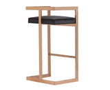 VIG Furniture Modrest Halifax Modern Black Velvet & Rosegold Bar Stool VGRH-RHS-DC-212-BLK