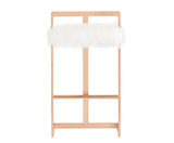 VIG Furniture Modrest Halifax Modern White Faux Fur & Rosegold Bar Stool VGRH-RHS-DC-212-WHT