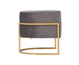 VIG Furniture Modrest Landau Modern Grey Velvet & Gold Accent Chair VGRH-AC406-GRY