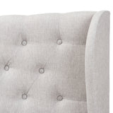 Baxton Studio Cadence Modern and Contemporary Greyish Beige Fabric Button-Tufted King Size Winged Headboard