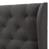 Baxton Studio Cadence Modern and Contemporary Dark Grey Fabric Button-Tufted King Size Winged Headboard