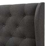 Baxton Studio Cadence Modern and Contemporary Dark Grey Fabric Button-Tufted Queen Size Winged Headboard