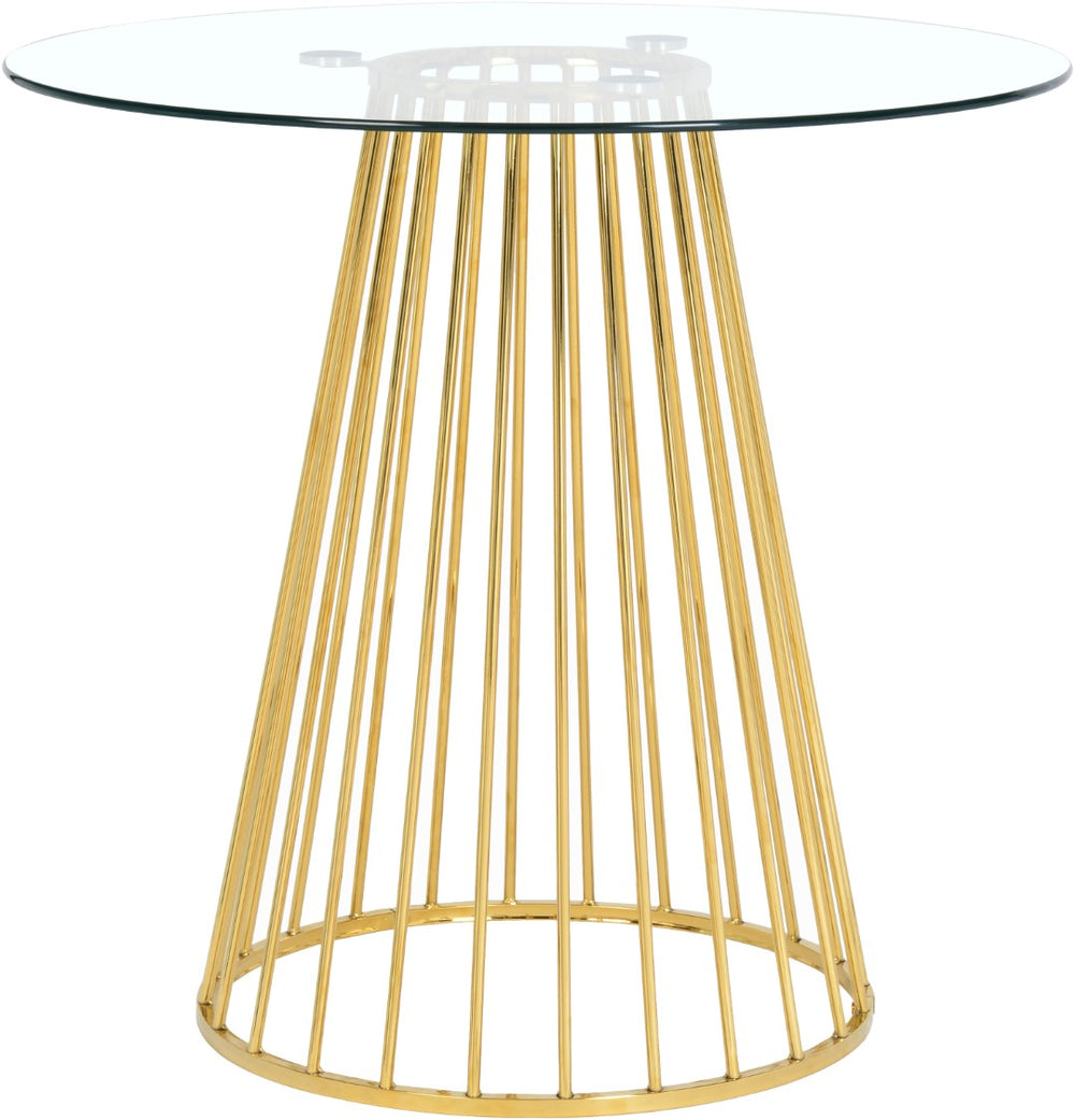 Gio Tempered Glass / Metal Contemporary Gold Counter Height Table - 40" W x 40" D x 37" H