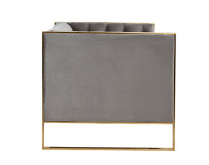 VIG Furniture Divani Casa Carlos Modern Grey Velvet & Gold Sofa VGRH-SF-311-T-GRY