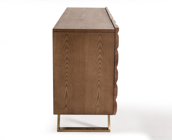 VIG Furniture Modrest Finley Modern Walnut & Gold Buffet VGCSSB-16050-GLD
