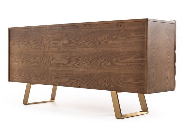VIG Furniture Modrest Finley Modern Walnut & Gold Buffet VGCSSB-16050-GLD