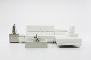 VIG Furniture Divani Casa Myst Mini - Modern White Eco-Leather Right Facing Sectional Sofa VGKNK8317-ECO-WHT