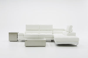 VIG Furniture Divani Casa Myst Mini - Modern White Eco-Leather Right Facing Sectional Sofa VGKNK8317-ECO-WHT