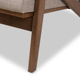 Baxton Studio Bianca Mid-Century Modern Walnut Wood Light Grey Fabric Tufted Lounge Chair And Ottoman Set