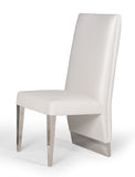 VIG Furniture Modrest Kilson Modern White Leatherette & Stainless Steel Dining Chair (Set of 2) VGVCB1819-WHT