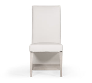 VIG Furniture Modrest Kilson Modern White Leatherette & Stainless Steel Dining Chair (Set of 2) VGVCB1819-WHT