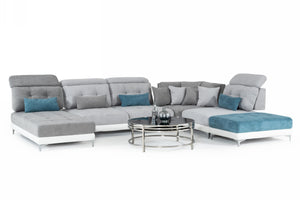 VIG Furniture David Ferrari Jive - Italian Modern Medium Grey Fabric U Shaped Configurable Sectional Sofa VGFTJIVE-ABCDE