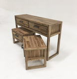 VIG Furniture Modrest Mandy Modern Nutmeg Acacia Console & End Table Set VGWHMANDY-NUT
