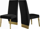 Porsha Velvet Contemporary Dining Chair - Set of 2