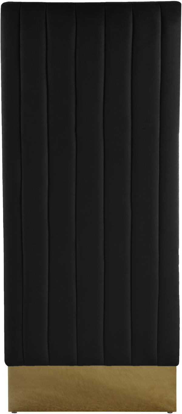 Porsha Velvet / Engineered Wood / Metal / Foam Contemporary Black Velvet Dining Chair - 19.5" W x 27" D x 42" H