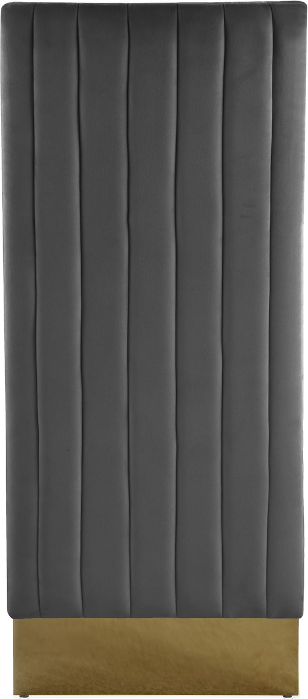 Porsha Velvet / Engineered Wood / Metal / Foam Contemporary Grey Velvet Dining Chair - 19.5" W x 27" D x 42" H