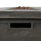 Anchorage Outdoor 50,000 BTU Lightweight Concrete Rectangular Fire Pit (No Tank Holder), Gray Wood Pattern