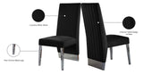 Porsha Velvet / Engineered Wood / Metal / Foam Contemporary Black Velvet Dining Chair - 19.5" W x 27" D x 42" H