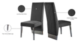 Porsha Velvet / Engineered Wood / Metal / Foam Contemporary Grey Velvet Dining Chair - 19.5" W x 27" D x 42" H