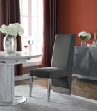 Porsha Velvet / Engineered Wood / Metal / Foam Contemporary Grey Velvet Dining Chair - 19.5" W x 27" D x 42" H